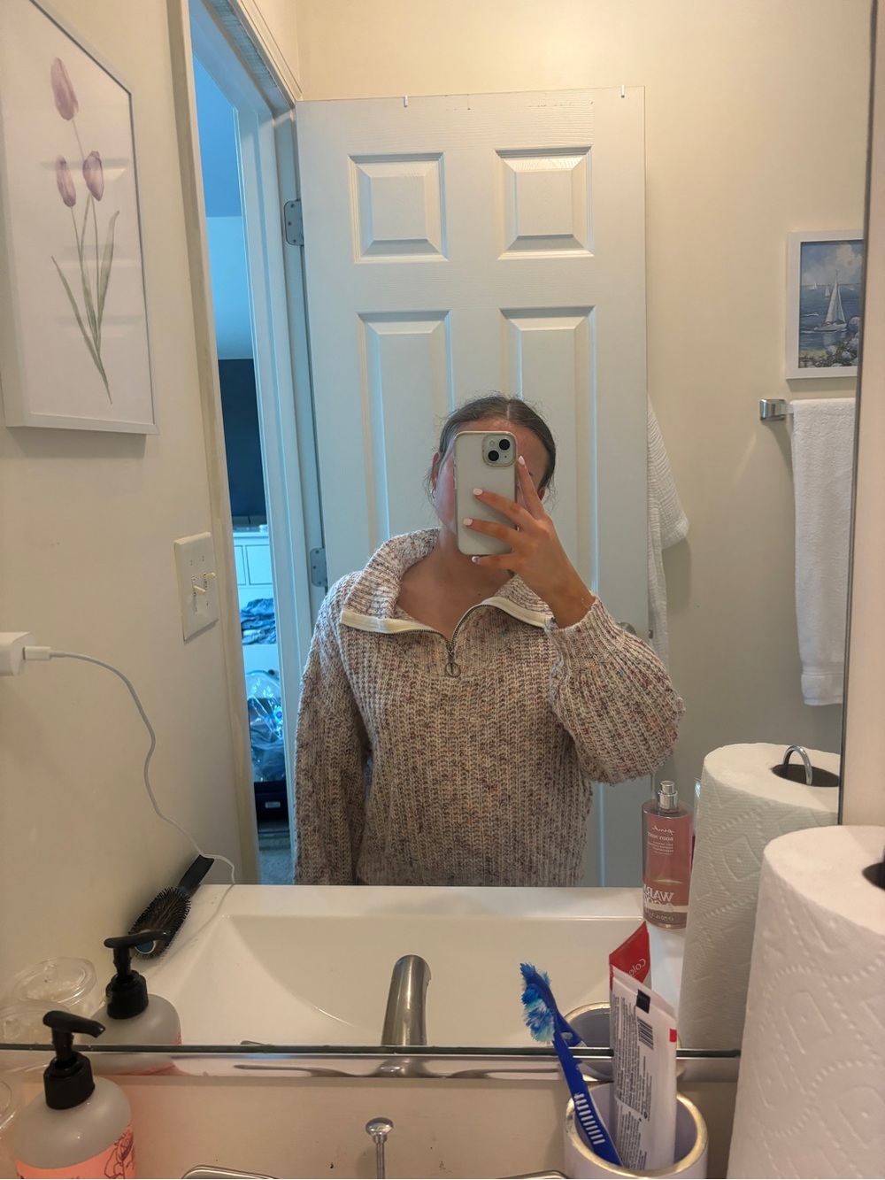 Princess Polly Multicolor Knit Half-Zip Sweater